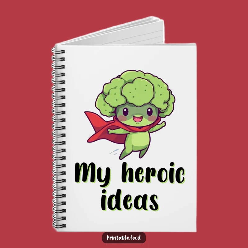 Funny Broccoli Superhero Notebook - Hilarious Journal for Ideas