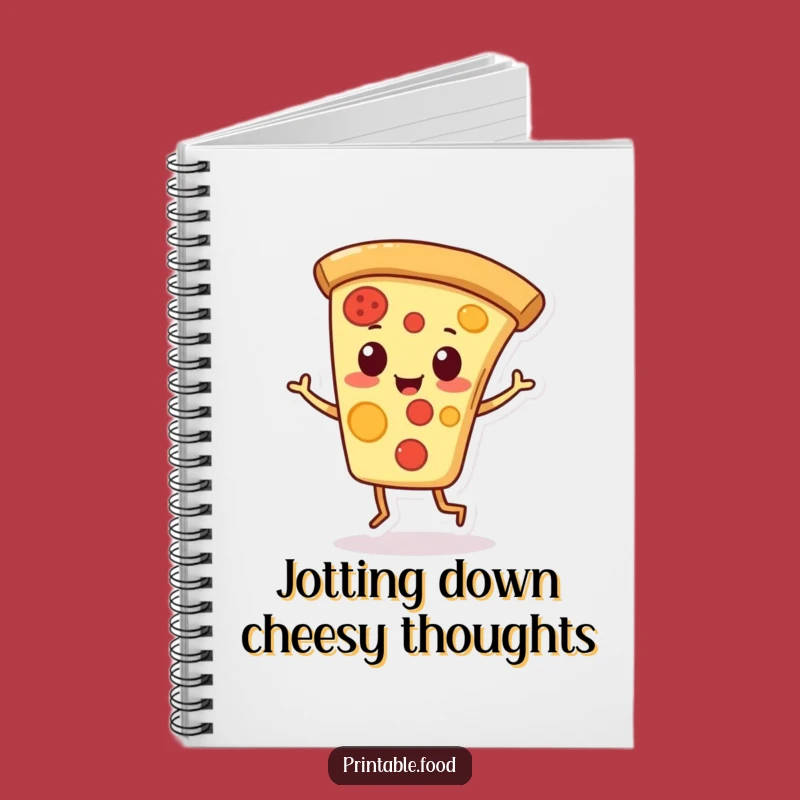 Funny Pizza Slice Notebook: Playful Character Jigs Through Notes, Humorous Journal Gift