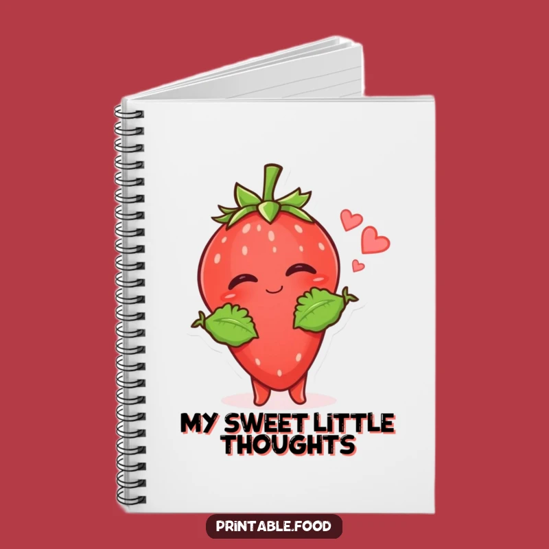 Funny Strawberry Kiss Notebook: Sweet Notes with a Giggling Character