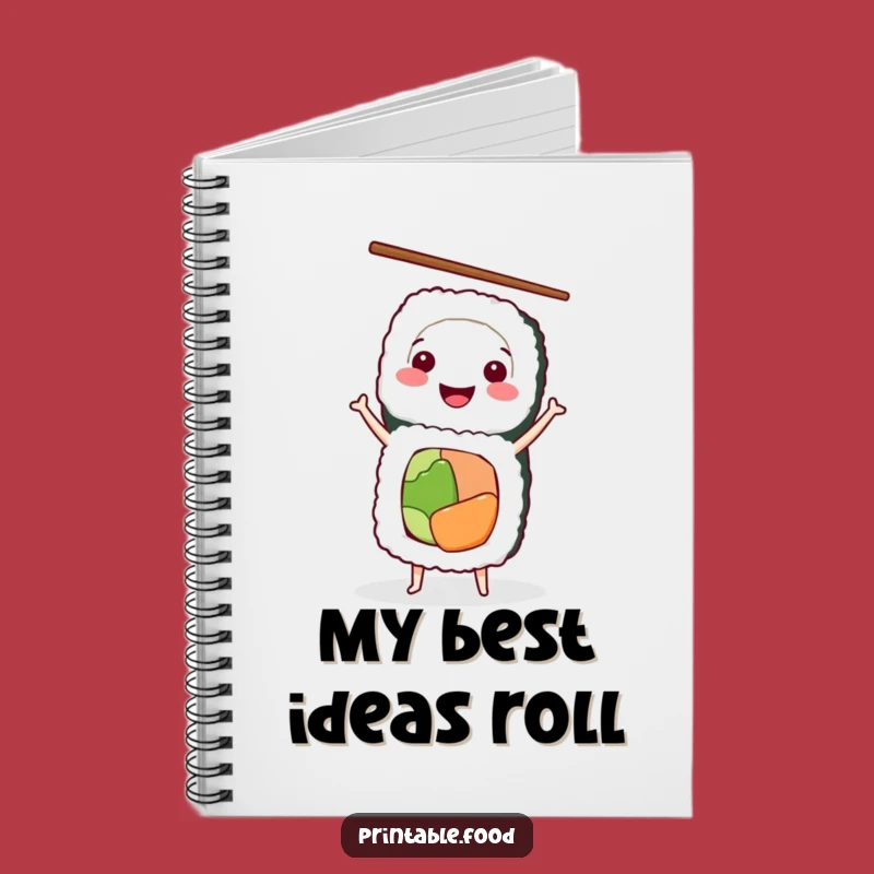 Funny Sushi Journal: Smiling Roll Handstand, Perfect Writing Gift