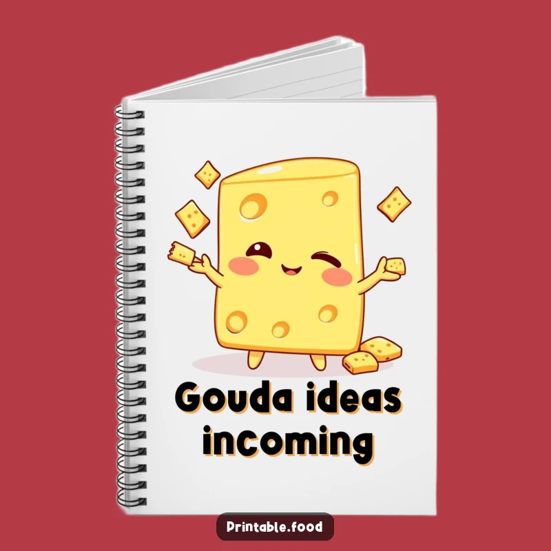 Funny Winking Cheese Wedge Notebook - Juggling Humor Journal, Perfect Gift