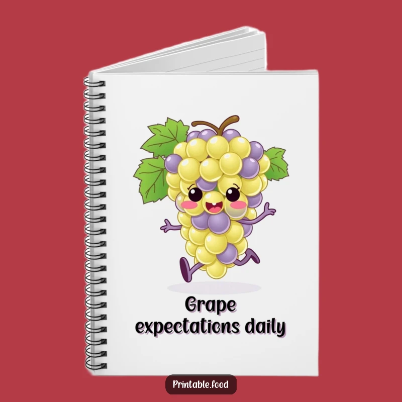 Funny Grape Bunch Running Notebook: Jot Down Ideas with This Hilarious Fruit Character