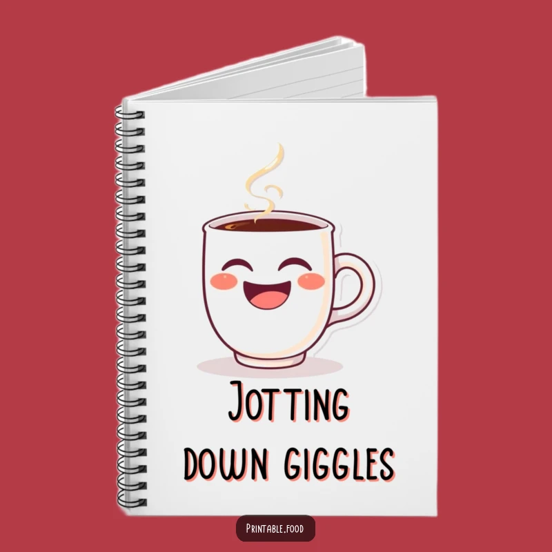 Funny Winking Coffee Cup Notebook - Steaming Laughing Journal