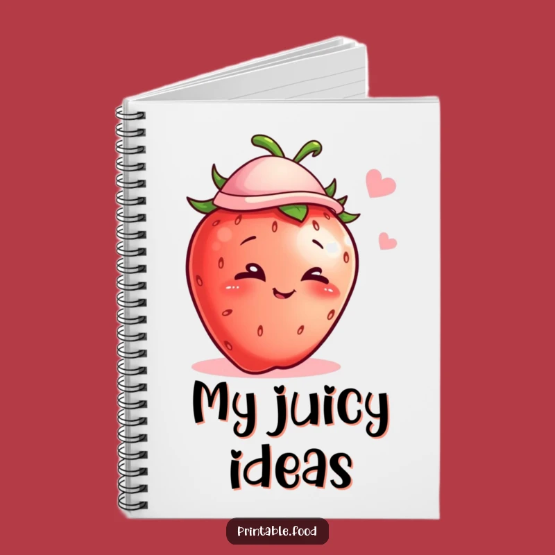 Funny Winking Strawberry Hat Notebook - Cute Journal for Notes & Ideas
