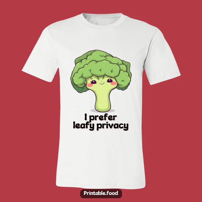 Funny Shy Broccoli T-Shirt: Cute Veggie Character Graphic Tee, Humorous Gift Idea