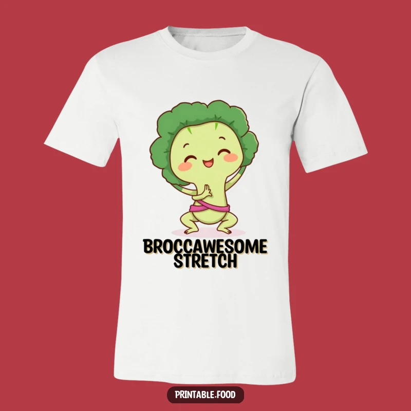 Funny Yoga Broccoli T-Shirt: Calm Veggie Pose, Hilarious Funny Gift for Fitness Fans