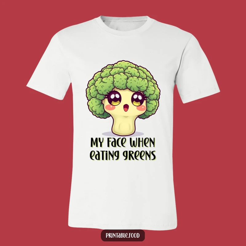 Funny Broccoli T-Shirt: Surprised Floret with Big Eyes, Hilarious Apparel Gift