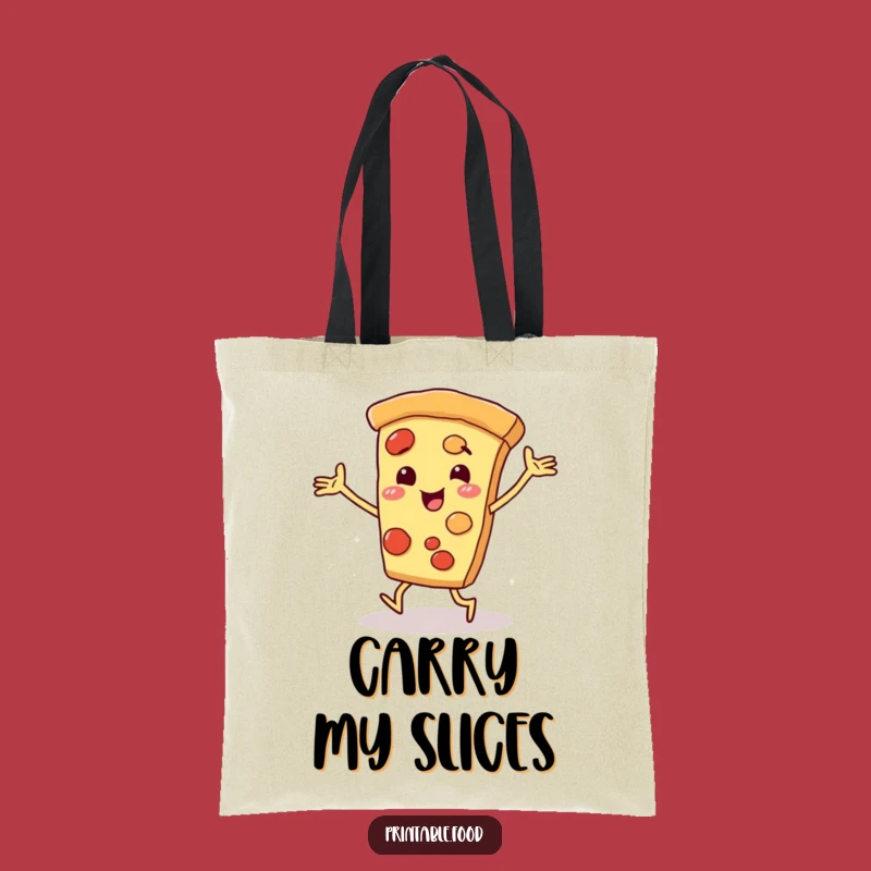 Funny Pizza Slice Dancing Tote Bag: Carry Your Essentials with Foodie Flair
