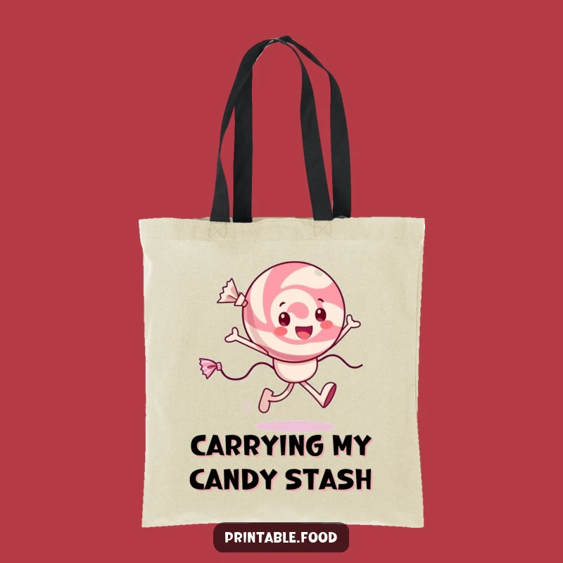 Funny Candy Tote Bag: Handy Skipping Character, Great Funny Gift for Shopping