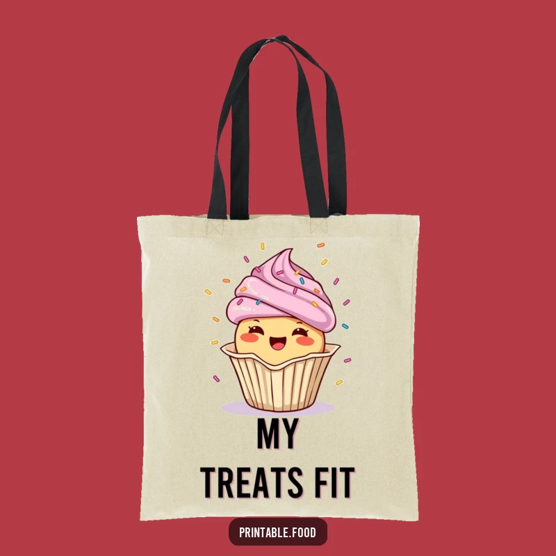 Funny Cupcake Tote Bag: Cheerful Confetti Shower, Perfect Carry-All Gift