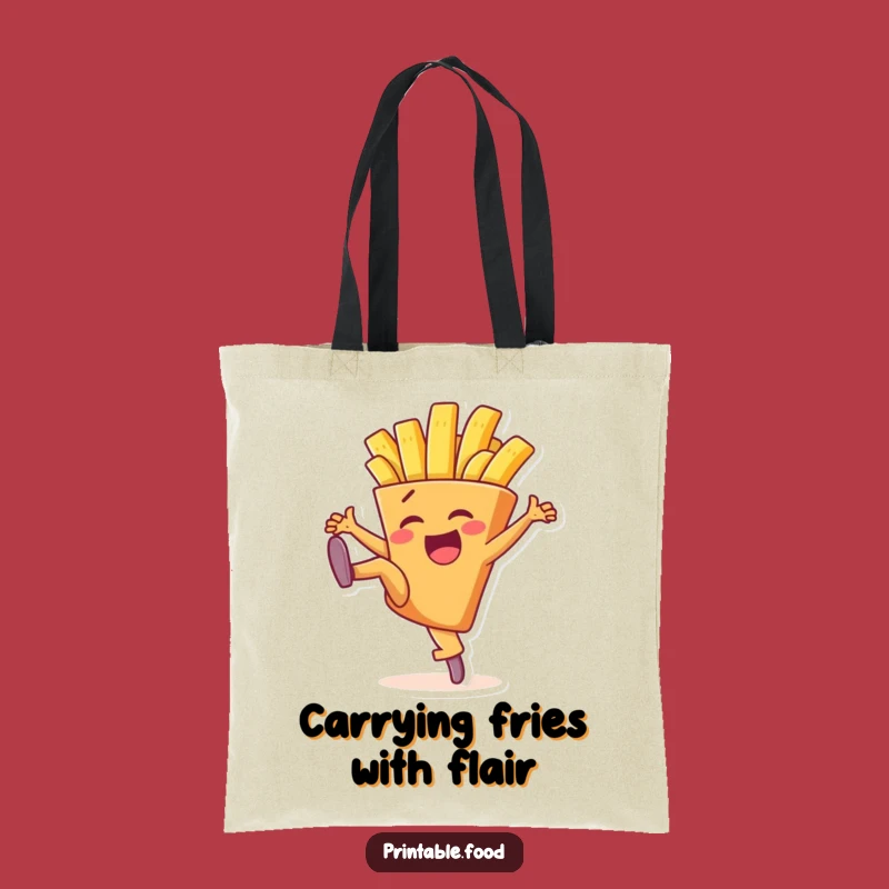 Funny High Kick French Fry Tote Bag - Stylish & Hilarious Foodie Accessory Gift