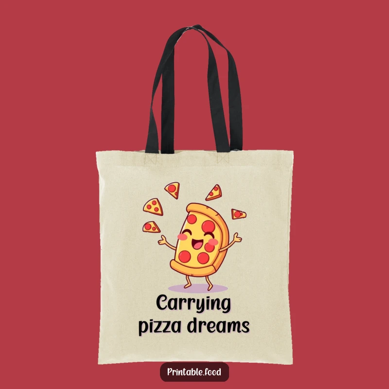 Funny Pizza Juggling Tote Bag: Carry Your Slices of Humor