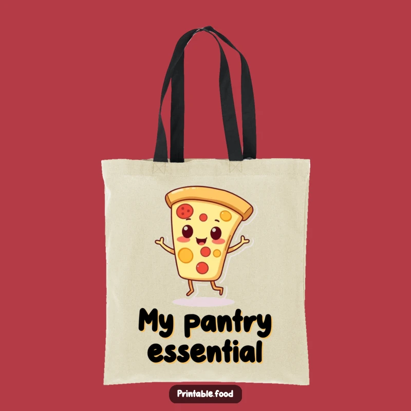 Funny Pizza Slice Tote Bag: Playful Character Carries Good Times, Stylish Accessory Gift