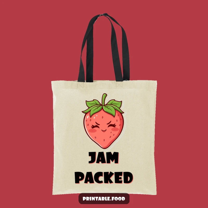 Funny Strawberry Wink Tote Bag: Carry Your Cheer - Stylish Fruit Accessory