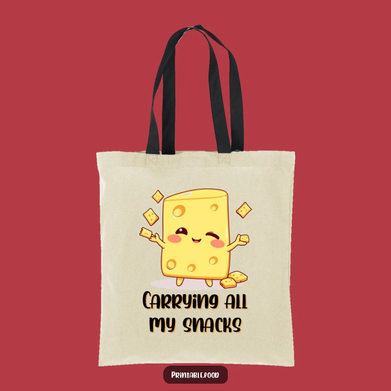 Funny Winking Cheese Wedge Tote Bag - Juggling Crackers Accessory, Perfect Gift