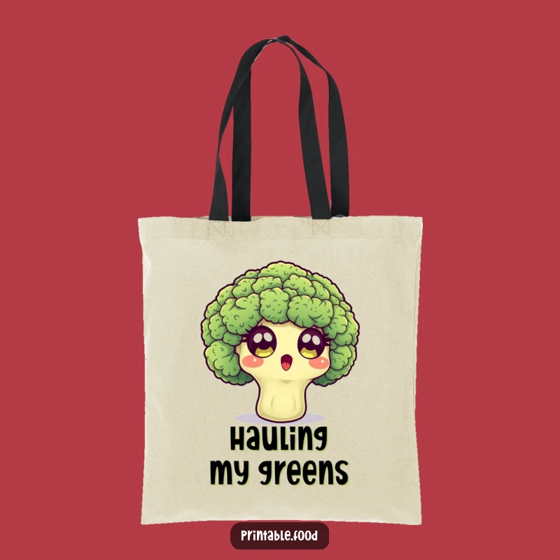 Funny Broccoli Tote Bag: Surprised Floret Carries Veggie Humor, Stylish Accessory Gift